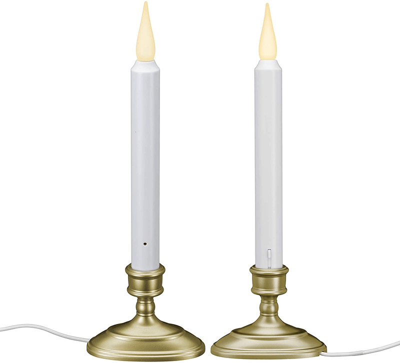 612 Vermont LED Electric Window Candles with Sensor Dusk to Dawn, Warm White Flicker Flame or Steady On, USB Low Voltage Adapter (4, Pewter) Home & Garden > Decor > Home Fragrance Accessories > Candle Holders Xodus Innovations Pewter 2 
