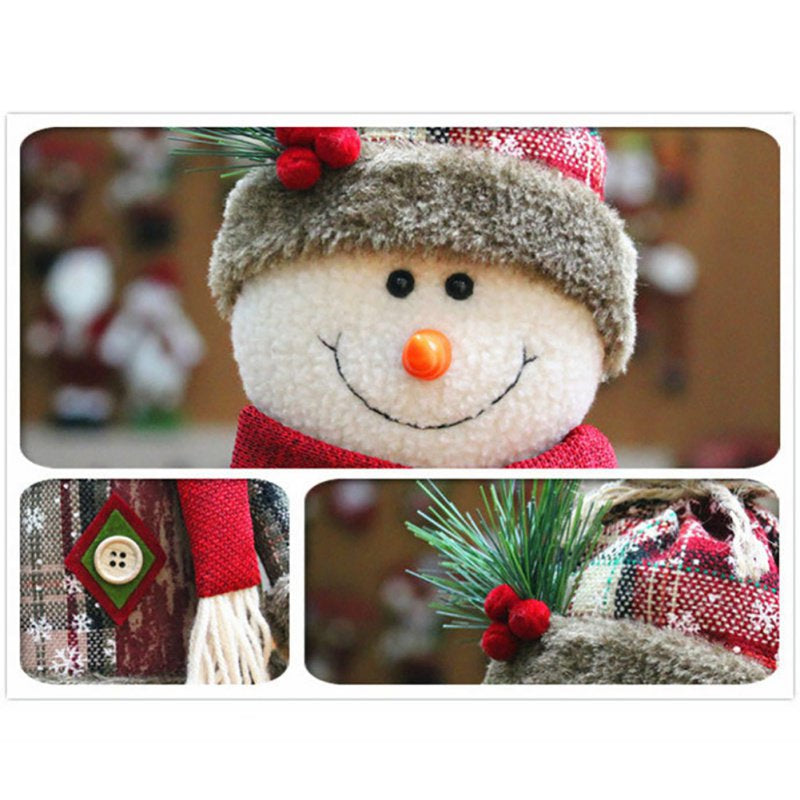 Christmas Santa Claus Elk Snowman Plush Dolls Xmas Home Party Decoration  Esho   