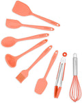 ESSBES Silicone Mini Kitchen Utensils Set of 8 Small Kitchen Tools Nonstick Cookware with Hanging Hole (Blue) Home & Garden > Kitchen & Dining > Kitchen Tools & Utensils ESSBES Orange  