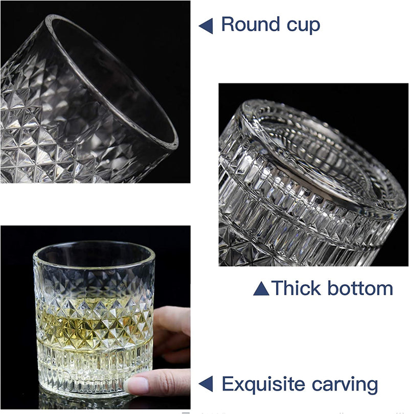 Msaaex Whiskey Glasses Old Fashioned Whiskey Glass Barware for Scotch, Bourbon, Liquor and Cocktail Drinking for Men - Set of 4 Home & Garden > Kitchen & Dining > Barware MSAAEX   