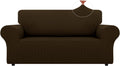 LURKA Stretch Sofa Covers - Spandex Non Slip Couch Sofa Slipcover, Soft with Elastic Bottom for Kids (Dark Green, Large) Home & Garden > Decor > Chair & Sofa Cushions LURKA Brown Medium 
