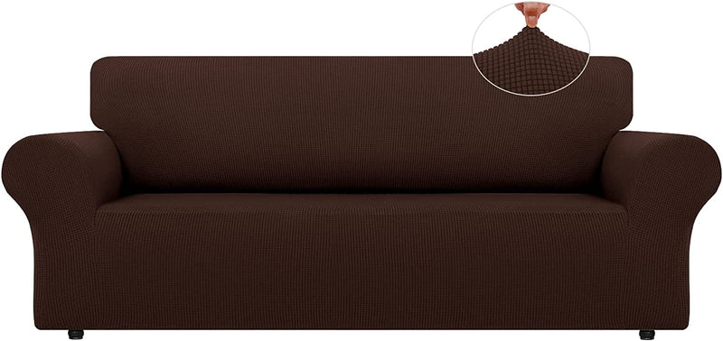 LURKA Stretch Sofa Covers - Spandex Non Slip Couch Sofa Slipcover, Soft with Elastic Bottom for Kids (Dark Green, Large) Home & Garden > Decor > Chair & Sofa Cushions LURKA Chocolate X-Large 