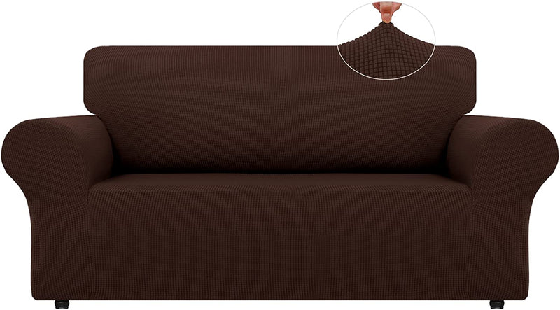 LURKA Stretch Sofa Covers - Spandex Non Slip Couch Sofa Slipcover, Soft with Elastic Bottom for Kids (Dark Green, Large) Home & Garden > Decor > Chair & Sofa Cushions LURKA Chocolate Medium 