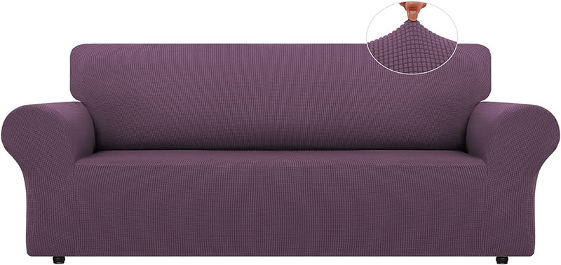 LURKA Stretch Sofa Covers - Spandex Non Slip Couch Sofa Slipcover, Soft with Elastic Bottom for Kids (Dark Green, Large) Home & Garden > Decor > Chair & Sofa Cushions LURKA Purple Large 