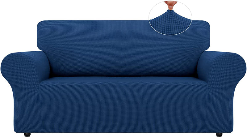 LURKA Stretch Sofa Covers - Spandex Non Slip Couch Sofa Slipcover, Soft with Elastic Bottom for Kids (Dark Green, Large) Home & Garden > Decor > Chair & Sofa Cushions LURKA Blue Medium 