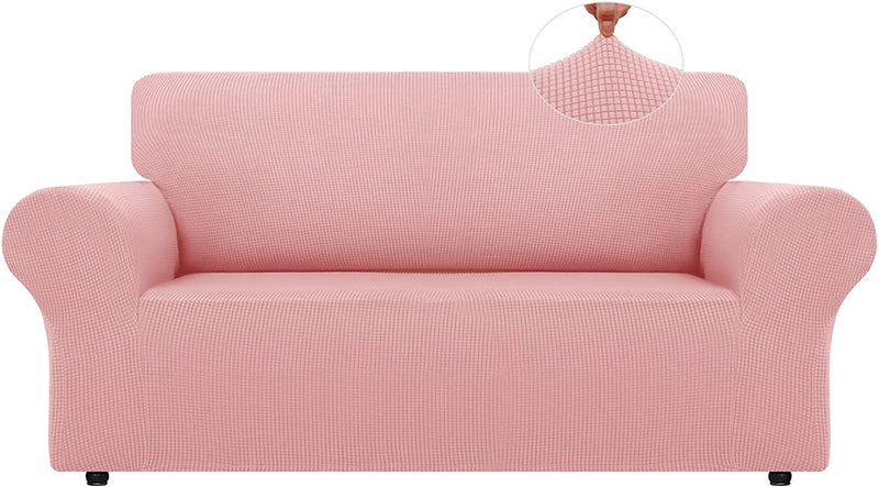 LURKA Stretch Sofa Covers - Spandex Non Slip Couch Sofa Slipcover, Soft with Elastic Bottom for Kids (Dark Green, Large) Home & Garden > Decor > Chair & Sofa Cushions LURKA Pink Medium 