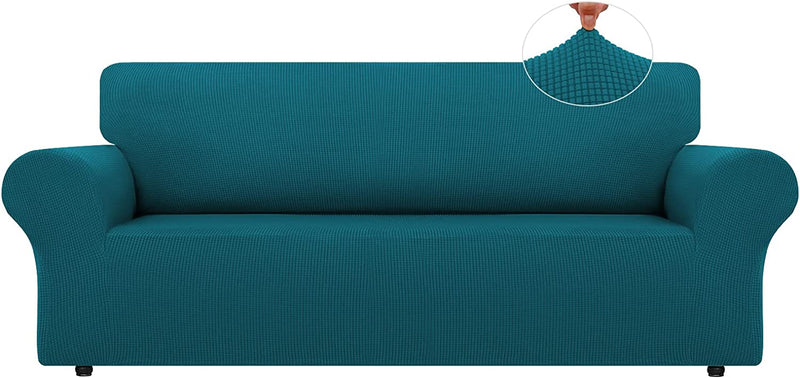 LURKA Stretch Sofa Covers - Spandex Non Slip Couch Sofa Slipcover, Soft with Elastic Bottom for Kids (Dark Green, Large) Home & Garden > Decor > Chair & Sofa Cushions LURKA Peacockblue Large 
