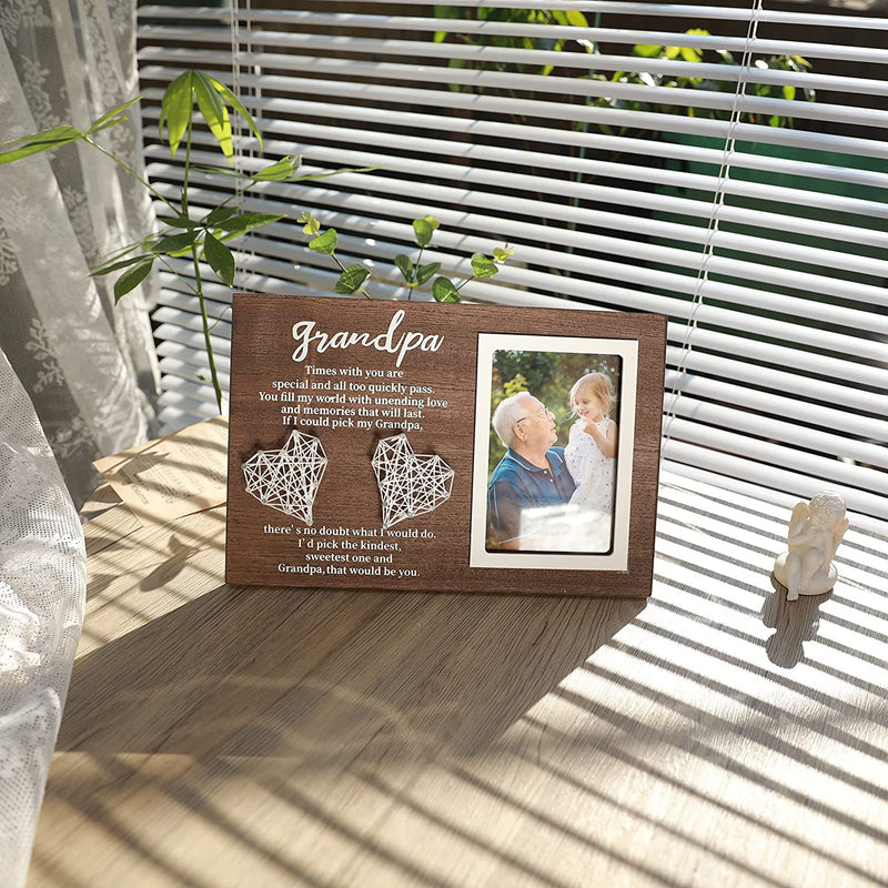 Grandpa Gifts- Rustic Grandpa Picture Frame, Unique Gifts for Grandfather, Grandpa Birthday Gifts, Christmas Gifts from Granddaughter Grandson Grandkids Grandchildren