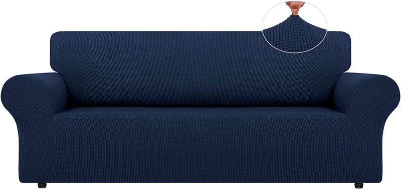 LURKA Stretch Sofa Covers - Spandex Non Slip Couch Sofa Slipcover, Soft with Elastic Bottom for Kids (Dark Green, Large) Home & Garden > Decor > Chair & Sofa Cushions LURKA Navy X-Large 