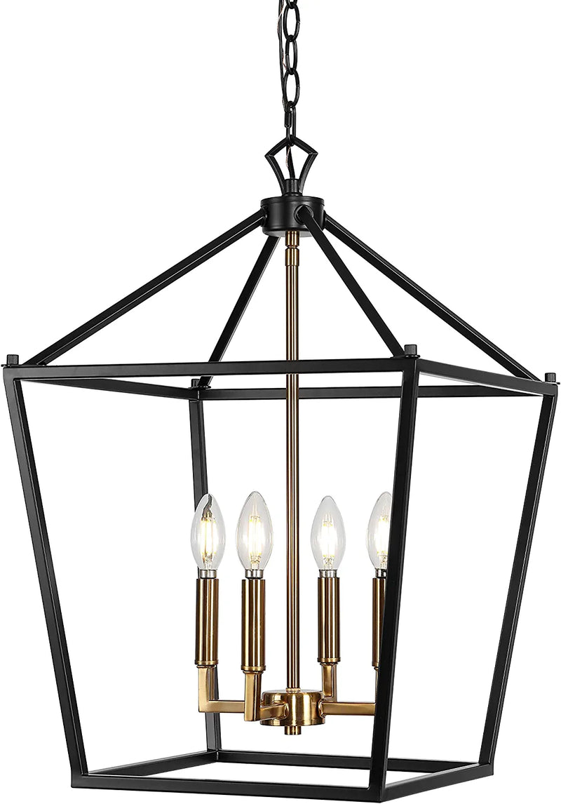 JONATHAN Y JYL7439B Pagoda Lantern Dimmable Adjustable Metal LED Pendant Classic Traditional Dining Room Living Room Kitchen Foyer Bedroom Hallway, 49 In, Antique Gold Home & Garden > Lighting > Lighting Fixtures JONATHAN Y Oil Rubbed Bronze/Brass Gold 16 in 