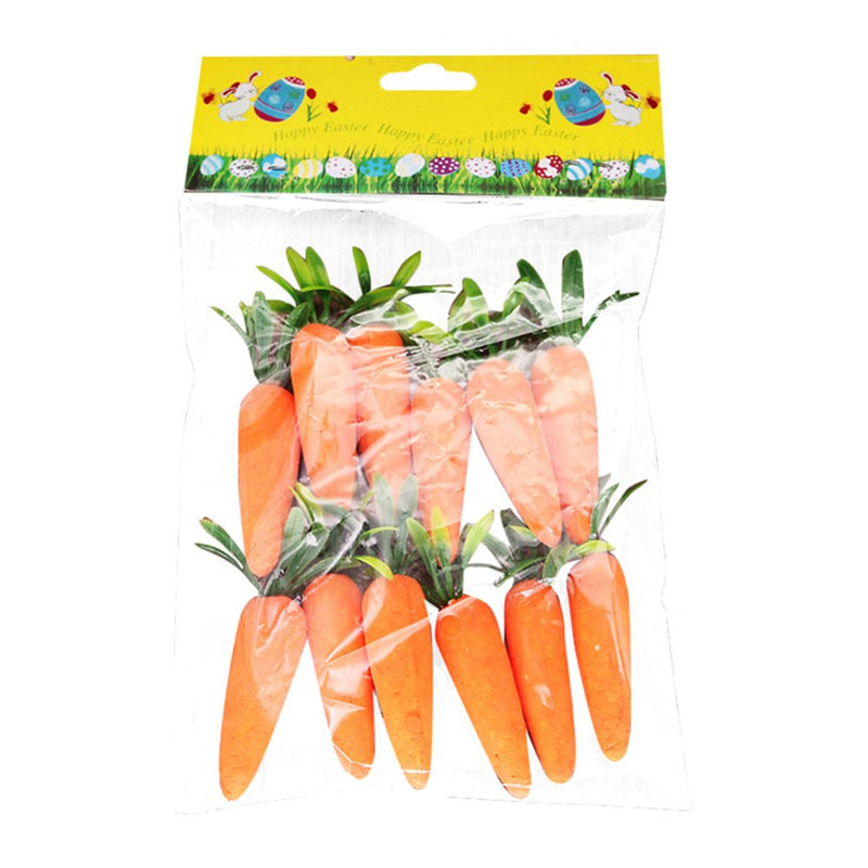 12 PCS Lifelike 3" Artificial Easter Carrots Foam Craft Ornaments Bunny Girl Gifts Spring Tree Decoration Easter Party Home Favors Home & Garden > Decor > Seasonal & Holiday Decorations Savlot   