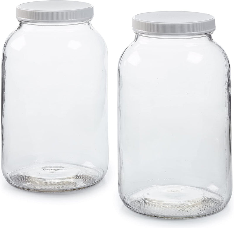 Large Glass Jars with Lid - Wide Mouth 1 Gallon Glass Jar with Lid - Glass Gallon Jar for Kombucha & Sun Tea - Gallon Mason Jars Are Large Glass Jars with Lids 1 Gallon for Food Storage - 2 Pack Home & Garden > Household Supplies > Storage & Organization 1790   