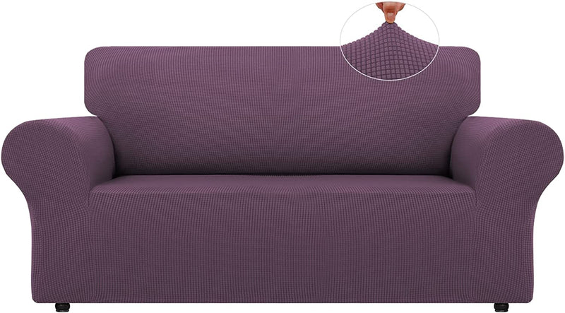 LURKA Stretch Sofa Covers - Spandex Non Slip Couch Sofa Slipcover, Soft with Elastic Bottom for Kids (Dark Green, Large) Home & Garden > Decor > Chair & Sofa Cushions LURKA Purple Medium 
