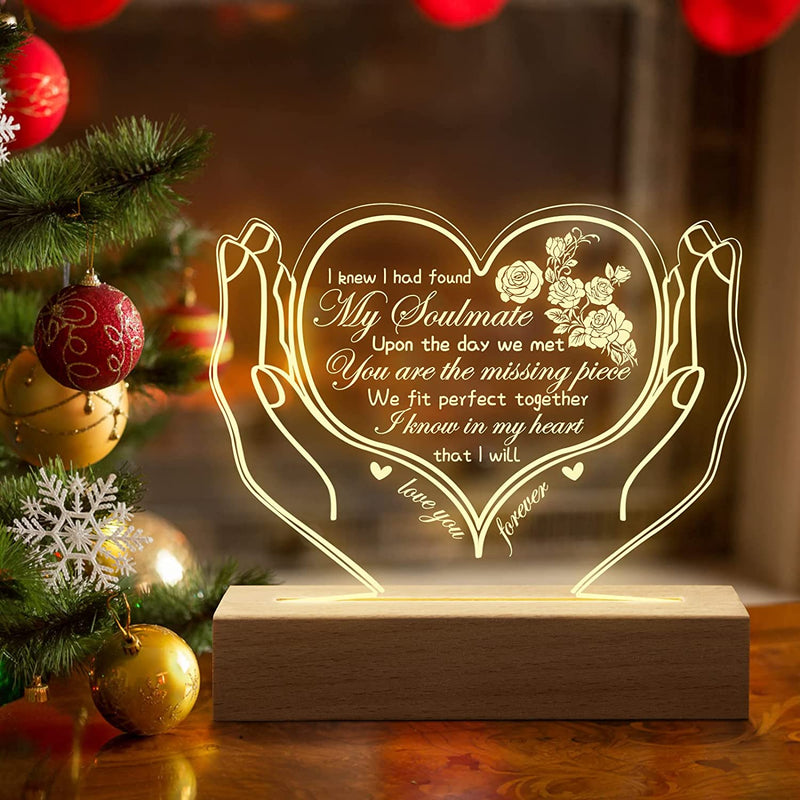 Woodemon Sister Gifts from Sister Birthday Night Light 5.9 Inch Acrylic USB Low Power Night Lamp, Best Friends Christmas Graduation Wedding Anniversary Thanksgiving Gifts for Sister Bestie Home & Garden > Lighting > Night Lights & Ambient Lighting Woodemon To Girlfriend 5.9IN 