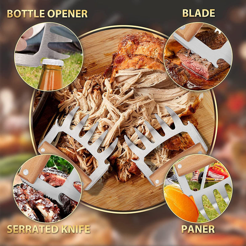 Meat Claws for Shredding - BBQ Grill Claws Stainless Steel Pulled Pork Chicken Shredder Claws Tool Metal Cooking Smoker Accessories Barbecue Birthday Gifts Ideas for Men Women Dad BBQ Enthusiasts Home & Garden > Kitchen & Dining > Kitchen Tools & Utensils EVERSEE   
