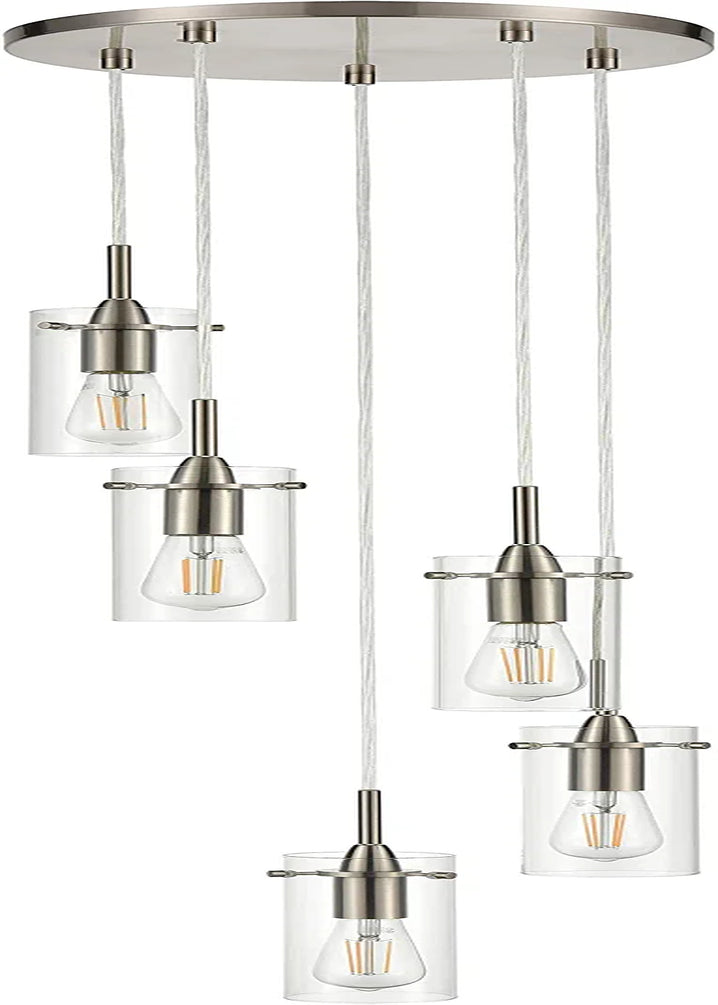 Linea Di Liara Effimero 3-Light Cluster Pendant Lights Stairwell Lighting Small Chandelier Brushed Nickel Modern Chandelier Light Fixture Foyer Chandeliers Entryway High Ceiling Staircase Lights Home & Garden > Lighting > Lighting Fixtures Linea di Liara Brushed Nickel 5 Light 