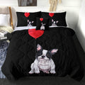 Sleepwish Valentines Day Comforter Set Pug Pink Heart Quilt Set for Queen Bed 4 Piece Dogs Pattern Quilt Sets Cute Animals Bedding Sets with 2 Pillow Shams and 1 Cushion Cover Gifts for Women Him Her Home & Garden > Linens & Bedding > Bedding Youhao 11 Queen 