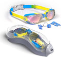 Hurdilen Kids Swim Goggles, Swimming Goggles for Kids with Nose Clip, Earplugs Sporting Goods > Outdoor Recreation > Boating & Water Sports > Swimming > Swim Goggles & Masks Hurdilen Blue & Yellow  