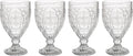 Fitz and Floyd Trestle Glassware Ornate Goblets, 4 Count (Pack of 1), Red Home & Garden > Kitchen & Dining > Tableware > Drinkware Fitz & Floyd Clear  