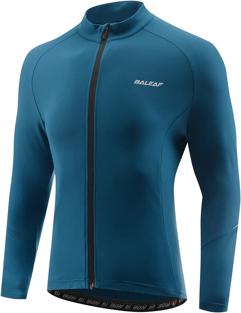 BALEAF Men'S Winter Cycling Jersey Long Sleeve Fleece Thermal Bike Jacket Bicycle Clothing Windproof Cold Weathre Gear Sporting Goods > Outdoor Recreation > Cycling > Cycling Apparel & Accessories BALEAF 01-blue Large 