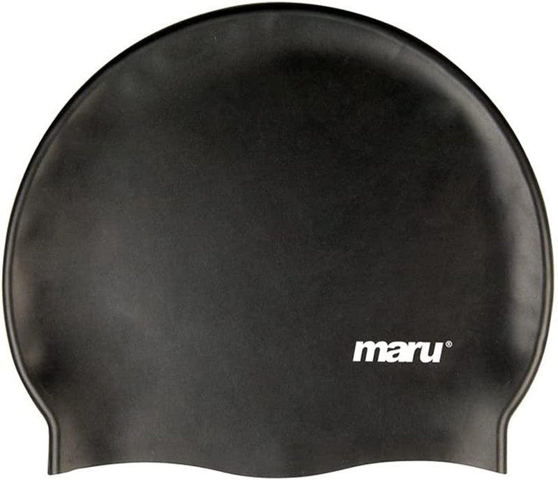 MARU Multi-Coloured Silicone Swim Hat (Unisex, One Size Fits Most) Sporting Goods > Outdoor Recreation > Boating & Water Sports > Swimming > Swim Caps Maru Black  
