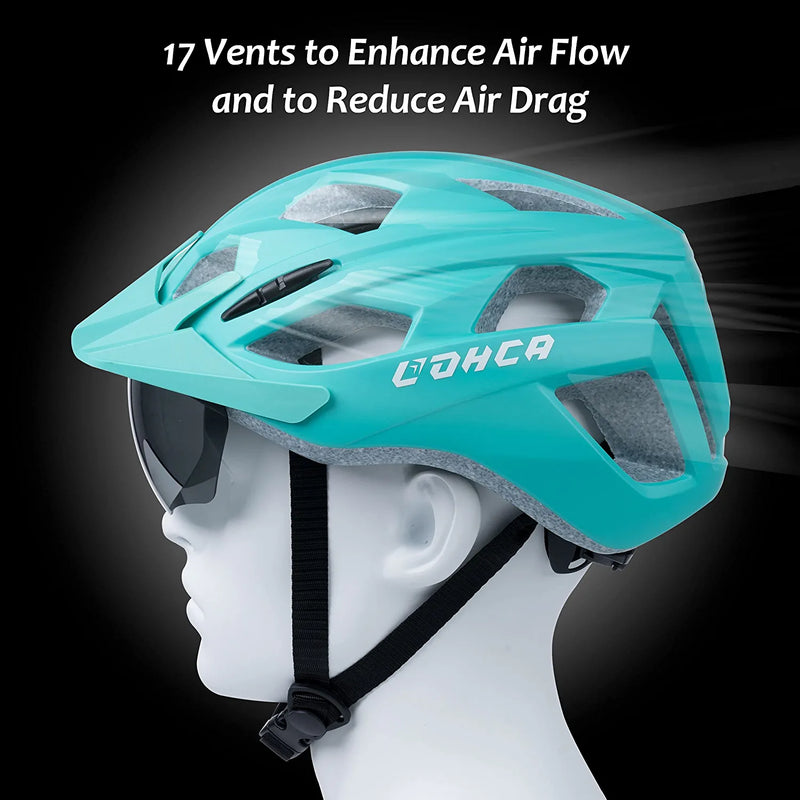 Lohca Bike Helmet Lightweight Adult Cycling MTB Bicycle Helmet with Removable Visor & Magnetic Goggle UV400 Adjustable for Road Bike Mountain Bike Sporting Goods > Outdoor Recreation > Cycling > Cycling Apparel & Accessories > Bicycle Helmets LOHCA   