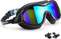 Swim Goggles No Leaking Anti-Fog Pool Goggles Swimming Goggles for Adult Men Women Youth, UV Protection 180° Clear Vision Sporting Goods > Outdoor Recreation > Boating & Water Sports > Swimming > Swim Goggles & Masks Seago Black With Mirrored Blue  