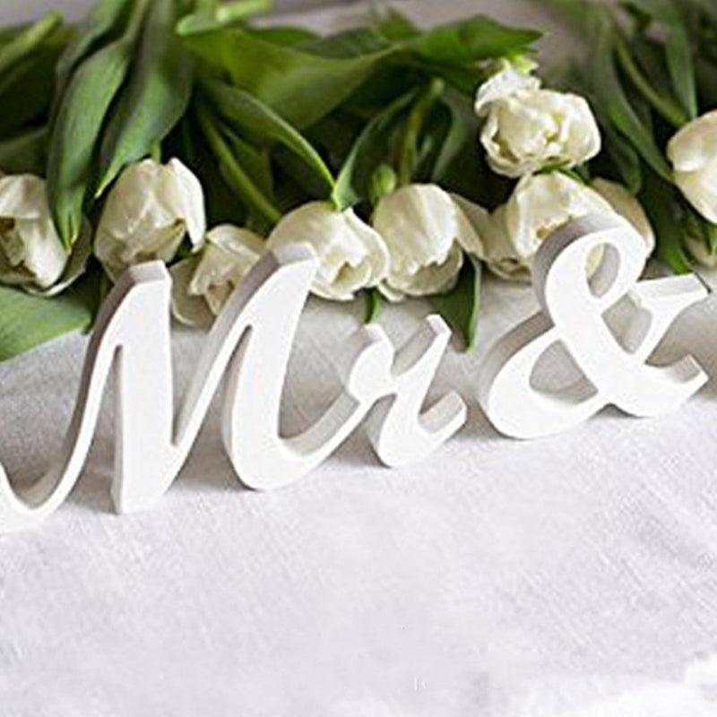 Mr and Mrs Sign for Wedding Table Decor Large Wooden Letters Anniversary Party Valentine'S Day Letter Ornaments Wooden Table Decoration Wedding Reception Sign 1 Set Black Home & Garden > Decor > Seasonal & Holiday Decorations Fly Sunton   