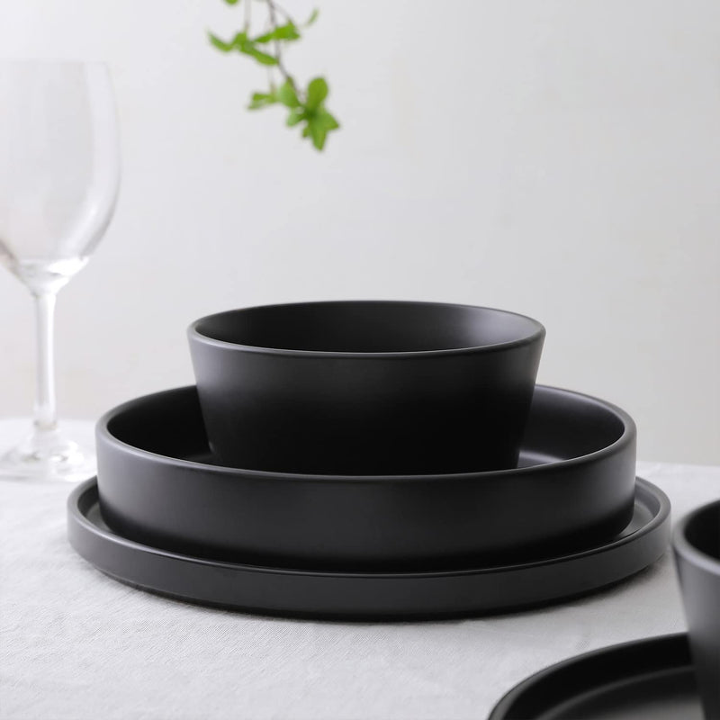 Stone Lain Coupe Dinnerware Set, Service for 4, Gray Matte Home & Garden > Kitchen & Dining > Tableware > Dinnerware Stone Lain Matte Black Service For 4, 9-inch Pasta Bowl 