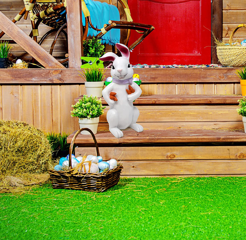 Gift Boutique Easter Bunny Garden Statue Outdoor Decoration Large Rabbit Decor Resin Figurine for Spring Porch Steps Patio Pathway Balcony Yard Landscape Lawn Ornaments Indoor Decorations 13 Inch Home & Garden > Decor > Seasonal & Holiday Decorations Gift Boutique   