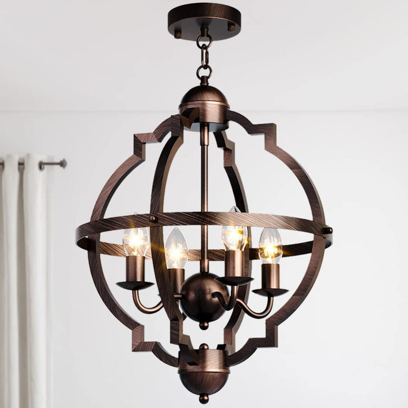Lanpesting Farmhouse Chandelier, Modern Hanging Pendant Lighting, 4-Light Rustic Ceiling Light Fixture, Vintage Chandelier for Hallway Foyer Dining Room Entryway Kitchen Island Bedroom Home & Garden > Lighting > Lighting Fixtures > Chandeliers Lanpesting CH-A042-4  
