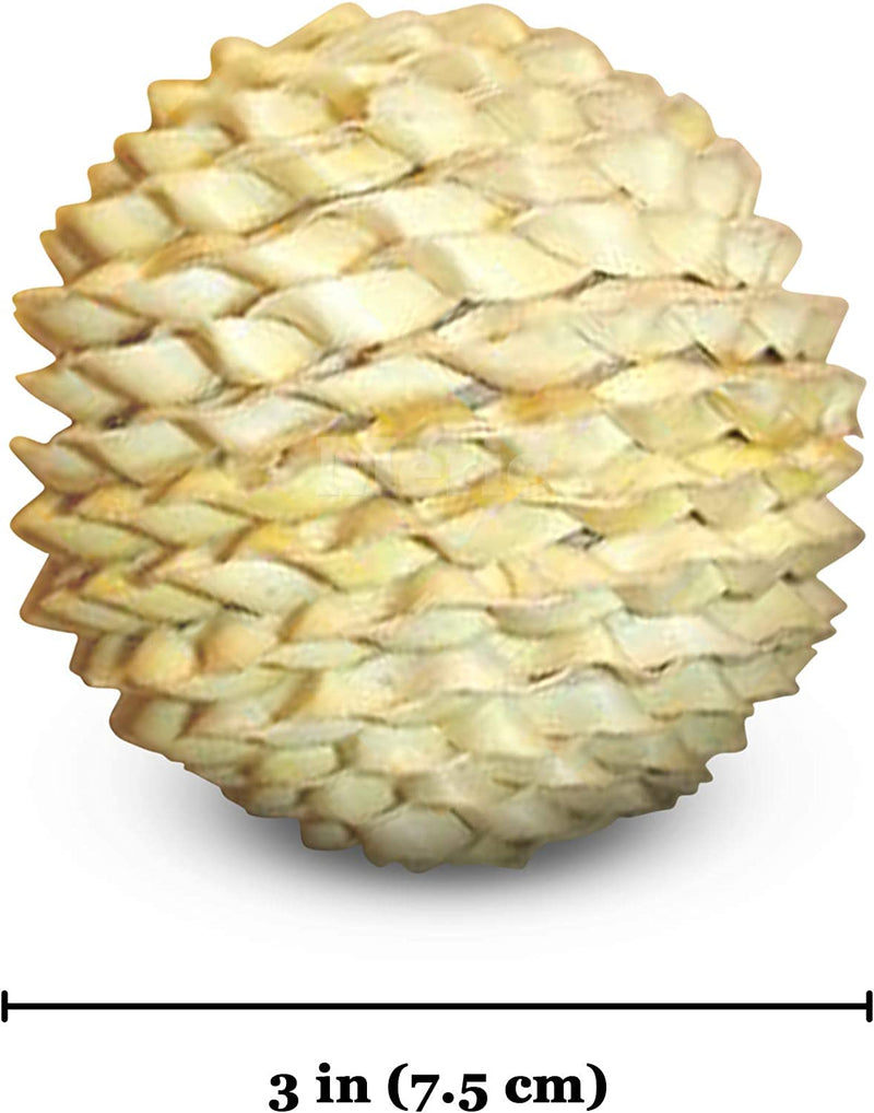 Meric Palm Leaf Ball, 3” round Woven Chewing and Foot Toy with Pulp Paper for Parrots, Beak and Nail Conditioner, Keeps Birds Mentally and Physically Healthy, 3 Balls per Set Animals & Pet Supplies > Pet Supplies > Bird Supplies > Bird Toys Meric   