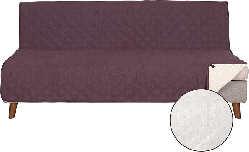 TOMORO Non Slip Chair Sofa Slipcover - 100% Waterproof Quilted Sofa Cover Furniture Protector with 5 Storage Pockets, Couch Cover for Kids, Dogs, Pets, Fits Seat Width up to 23 Inch Home & Garden > Decor > Chair & Sofa Cushions TOMORO Burgundy 70"-Futon 