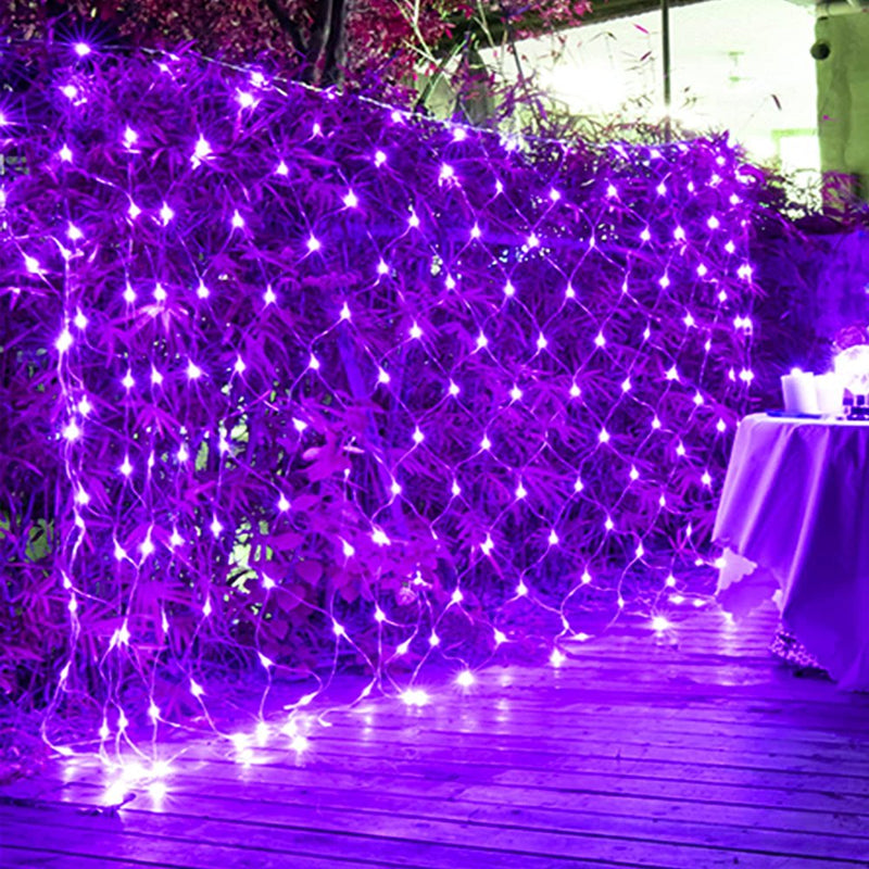 Morttic LED Net Mesh String Fairy Lights,200 Leds 9.8FT X 6.6FT Net Lights, Plug in Waterproof Mesh Lights for Bushes Garden Patio Christmas Halloween Decorations (Multicolor)