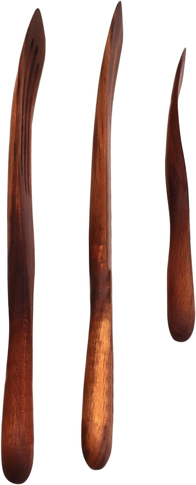 Lamplight Kitchen Acacia Wood Spurtle 3-Piece Set | Better than a Spatula | Smarter Cooking, Easier Stirring | No Food Stuck in the Corners of Your Pots | Best Cooking Utensil Tool | Easy Spreading