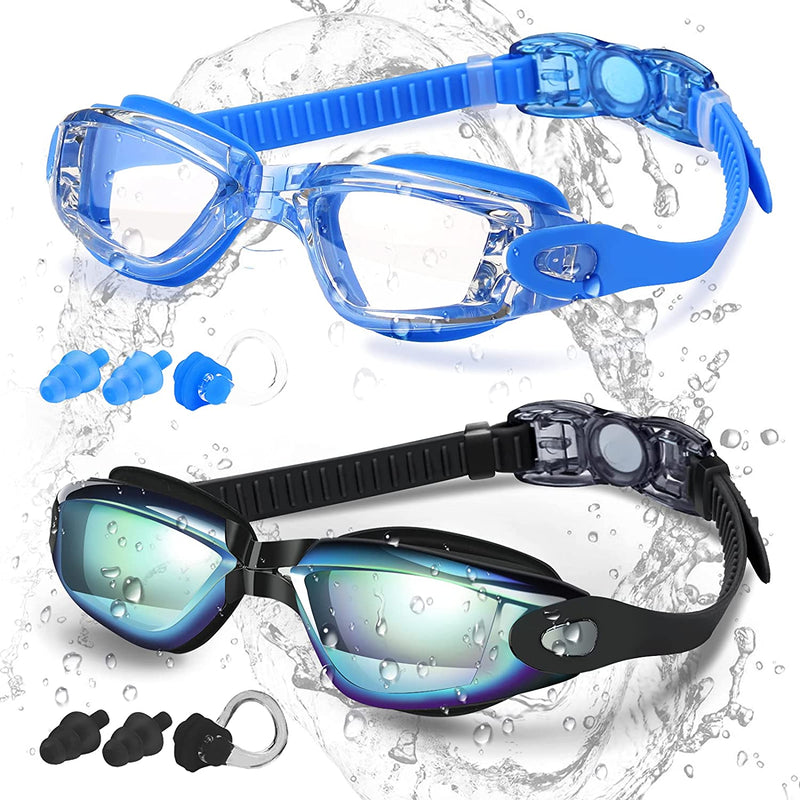 Swim Goggles, Swimming Goggles for Men Adult Women Youth Kids & Child, Teen Sporting Goods > Outdoor Recreation > Boating & Water Sports > Swimming > Swim Goggles & Masks COOLOO A.black Yellow & Blue  