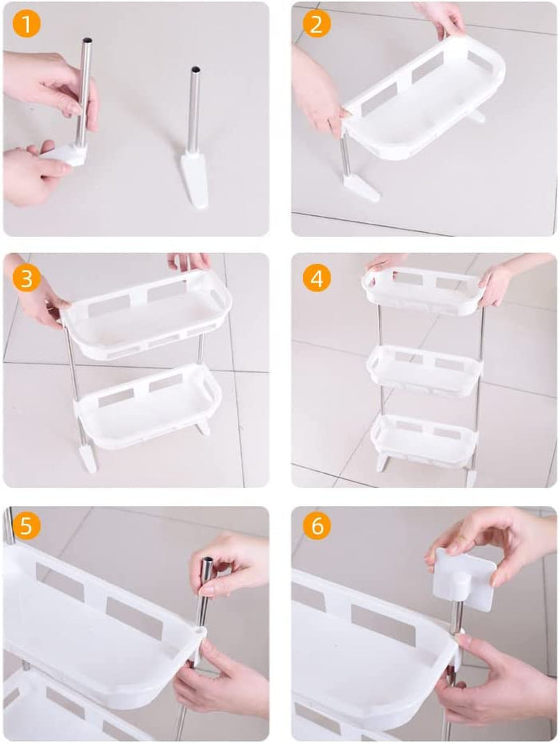 Over the Toilet Storage 3-Shelf Bathroom Organizer over the Toilet, No Drilling Space Saver with Wall Mounting Design Multifunctional Toilet Rack, Toilet Storage Rack Easy to Assemble, White Home & Garden > Household Supplies > Storage & Organization chonaqingxinboyashangmaoyouxiangongshi   