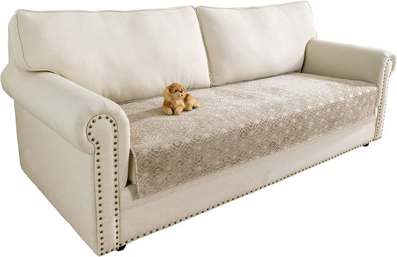Eismodra Couch Cover All Season Chenille Anti-Slip Sofa Slipcovers Furniture Protector for Dog Pet 3 Cushion Couch Loveseat Sectional Sofa L Shape,Checkered Grey 36 X 63 Inches (Only 1 Piece) Home & Garden > Decor > Chair & Sofa Cushions Eismodra Classical Light Brown 36''x47''/Rectangular 
