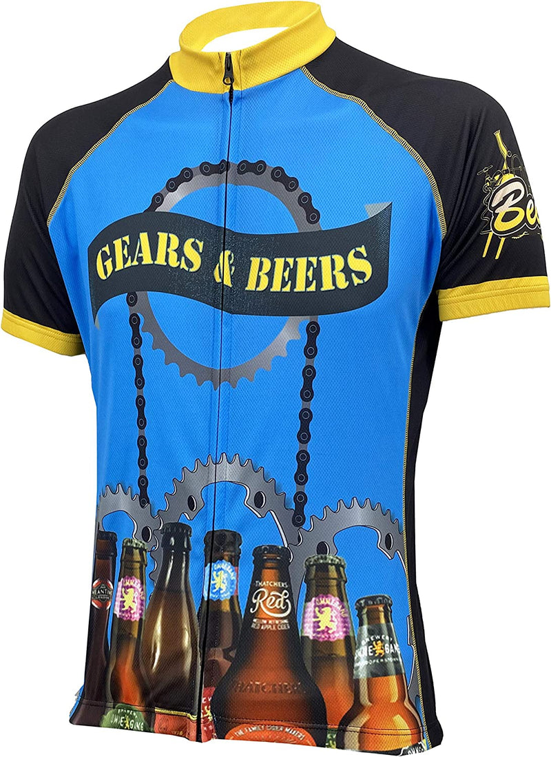 Peak 1 Sports Gears & Beers Men'S Cycling Short Sleeve Bike Jersey