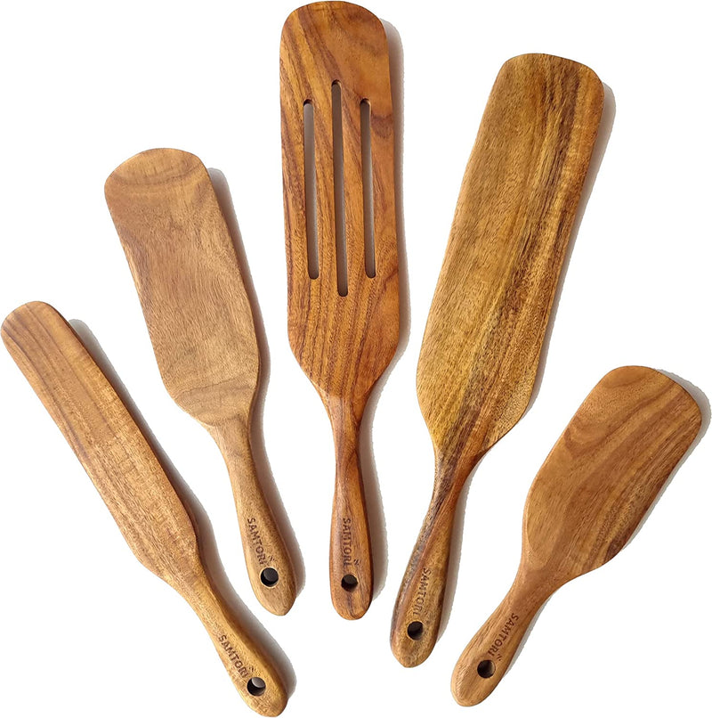 SAMTORI Wooden Cooking Spoons Spurtles Kitchen Tools as Seen on TV Premium Teak Wooden Spurdle. (5Pcs) Home & Garden > Kitchen & Dining > Kitchen Tools & Utensils SAMTORI   