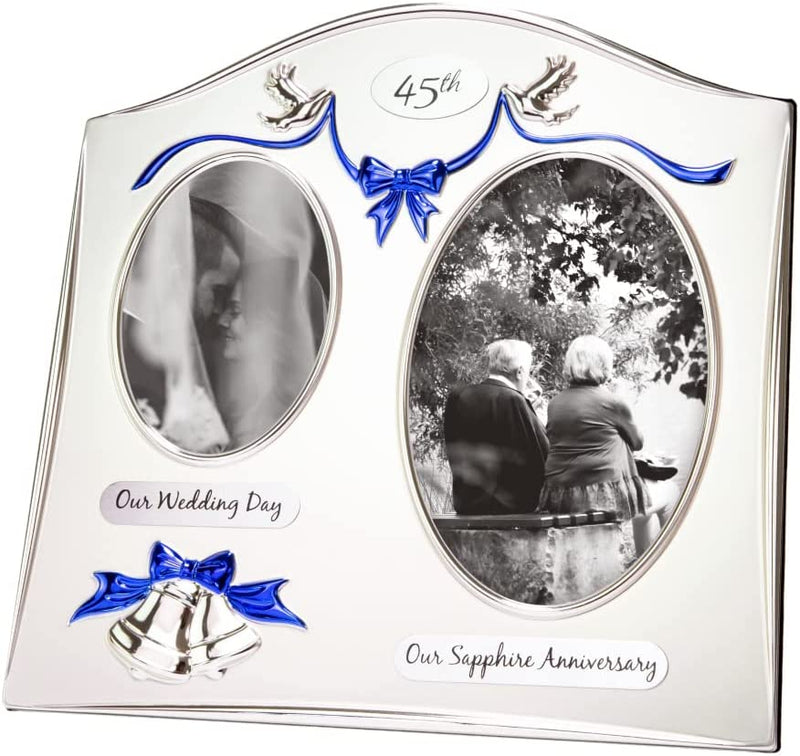 Haysom Interiors Traditional Two Tone Silver Plated 25Th Silver Anniversary Double Picture Frame Home & Garden > Decor > Picture Frames Haysom Interiors 45th  