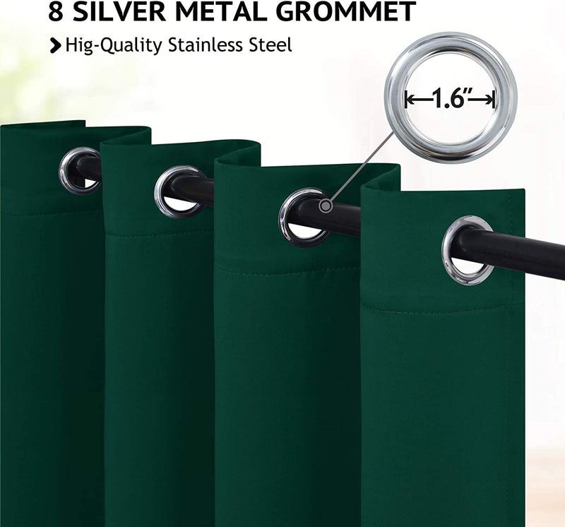 COSVIYA Grommet Blackout Room Darkening Curtains 84 Inch Length 2 Panels,Thick Polyester Light Blocking Insulated Thermal Window Curtain Dark Green Drapes for Bedroom/Living Room,52X84 Inches Home & Garden > Decor > Window Treatments > Curtains & Drapes COSVIYA   