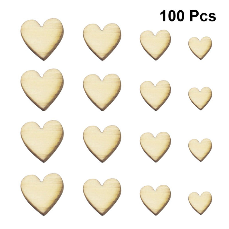 NUOLUX 1 Bag of 100Pcs Heart Shape Wooden Slices Wooden Pieces DIY Homemade Decor Pendant Party Supplies for Birthday Wedding Valentine'S Day (Wooden Lubricious) Home & Garden > Decor > Seasonal & Holiday Decorations NUOLUX   