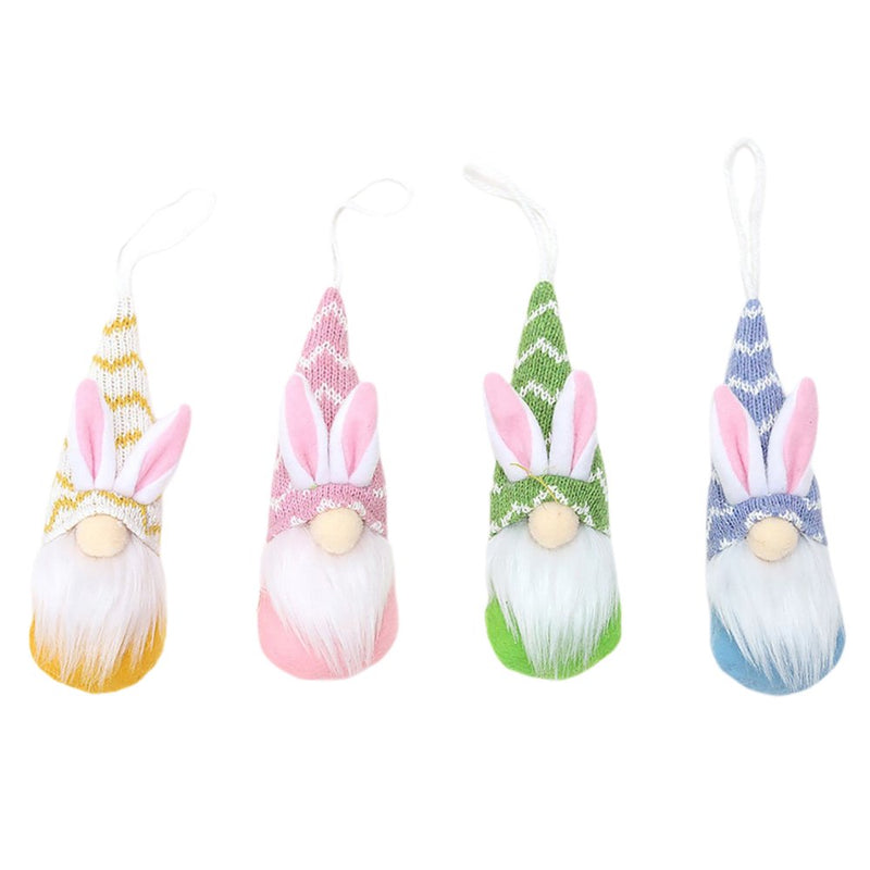 Jeashchat 4PCS Bunny Easter Gnomes Plush Decorations Easter Tree Ornaments Hanging Gnome Rabbit Home Decor Colorful Dolls Easter Gifts for Kids Easter Egg Tree Decorations Home & Garden > Decor > Seasonal & Holiday Decorations JeashCHAT   