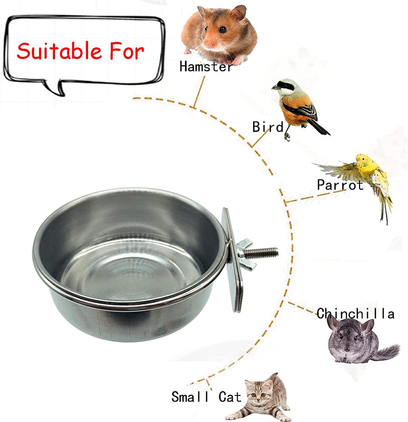 Tfwadmx Bird Feeding Dish Cups Parrot Food Bowl Clamp Holder Coop Cup, Bird Cage Water Bowl for Parakeet African Greys Conure Cockatiels Lovebird Budgie Chinchilla 2 Pack Animals & Pet Supplies > Pet Supplies > Bird Supplies > Bird Cage Accessories > Bird Cage Food & Water Dishes Tfwadmx   