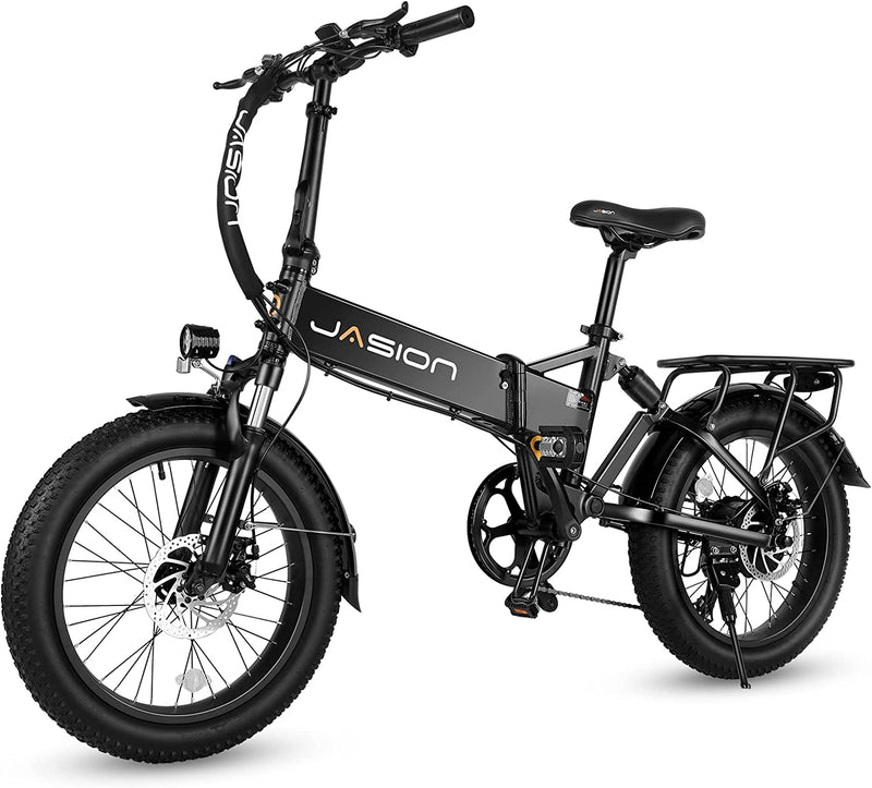 Jasion EB7 2.0 Electric Bike for Adults, 500W Motor 20MPH Max Speed, 48V 10AH Removable Battery, 20" Fat Tire Foldable Electric Bike with Dual Shock Absorber, and Shimano 7-Speed Electric Bicycles Sporting Goods > Outdoor Recreation > Cycling > Bicycles GUANGDONG SHUNDE JUNHAO SCIENCE & TECHNOLOGY DEVELOPMENT CO.,LTD Black  