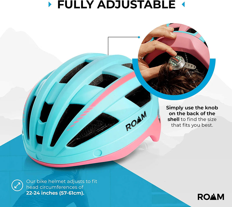 Roam Road Bike Helmet - Durable Helmets for Adults with Sun Visor, LED Light and Detachable Magnetic Goggles - Adjustable Size - Mountain Bicycle Helmet for Adult Men & Women﻿ Sporting Goods > Outdoor Recreation > Cycling > Cycling Apparel & Accessories > Bicycle Helmets Roam   