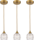 TENGIANTS Gold Pendant Lights 3 Pack Mini Glass Shade Modern Hanging Lights Fixtures for Kitchen Island Bedroom Home & Garden > Lighting > Lighting Fixtures TENGIANTS Brass  