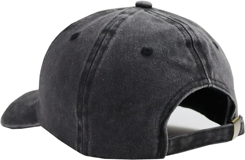 Mountain Baseball Cap for Women Men, Adjustable Embroidered Washed Vintage Retro Cotton Denim Distressed Adventure Dad Hat