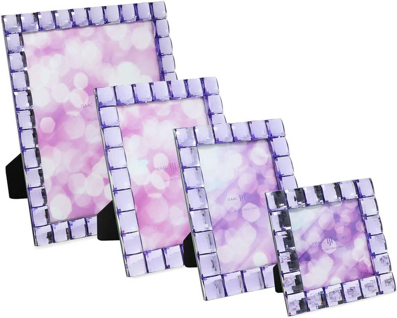 Isaac Jacobs Decorative Sparkling Light Purple Jewel Picture Frame, Photo Display & Home Décor (4X6, Light Purple) Home & Garden > Decor > Picture Frames Isaac Jacobs International   
